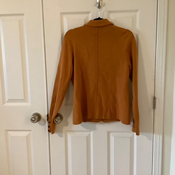 Renuar Knit Orange Cotton Blazer Jacket - Picture 3 of 4